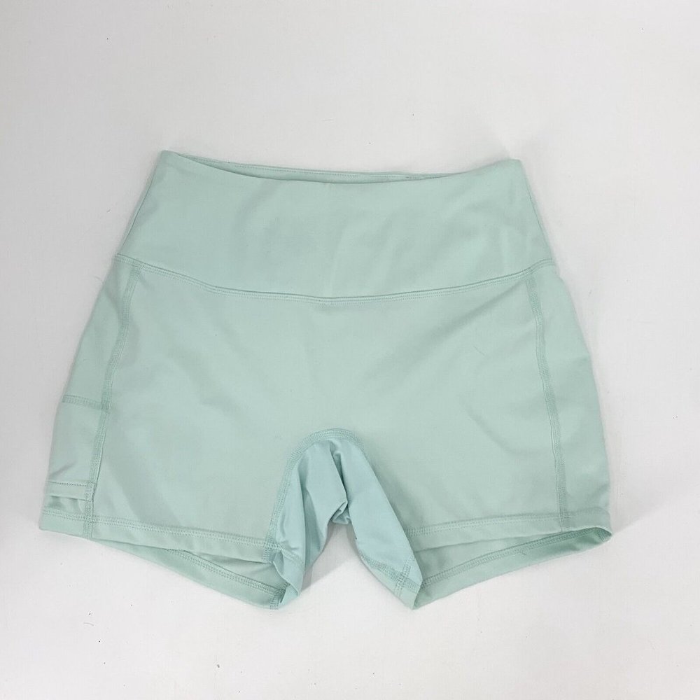 Peter Millar Golf Yoga Shorts Light Blue Green Stretchy Womens Medium